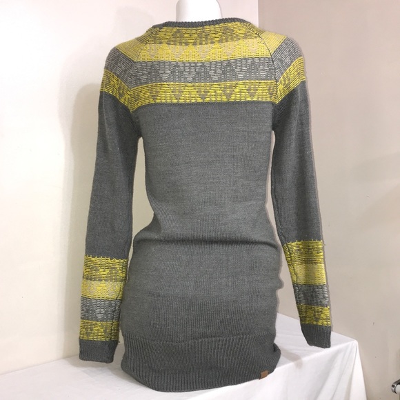 Calvin Klein Yellow Stone Grey Wool Sweater Dress - Picture 6 of 11